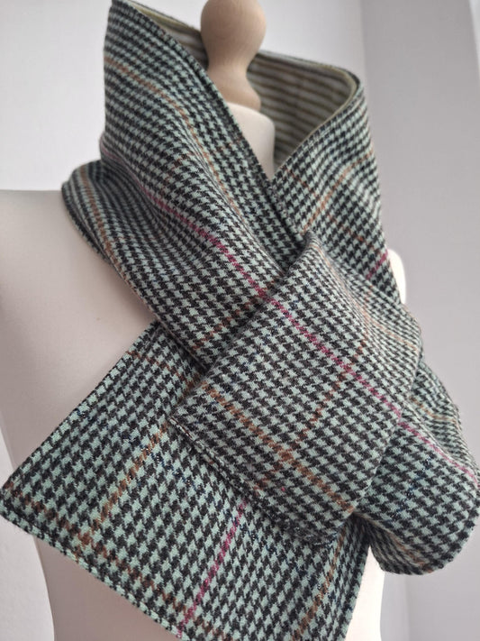 Scarf SKARFAKIA soft tartan green