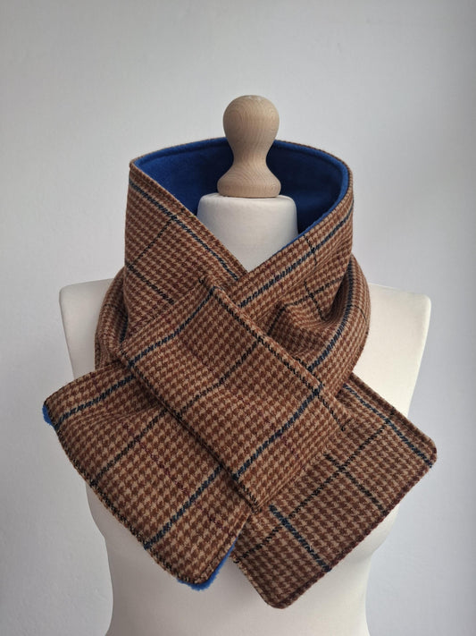Scarf SKARFAKIA soft tartan rust brown