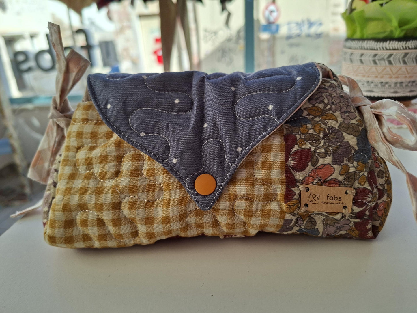 Romantic Vanity bag romantic fabric multicolor puffy